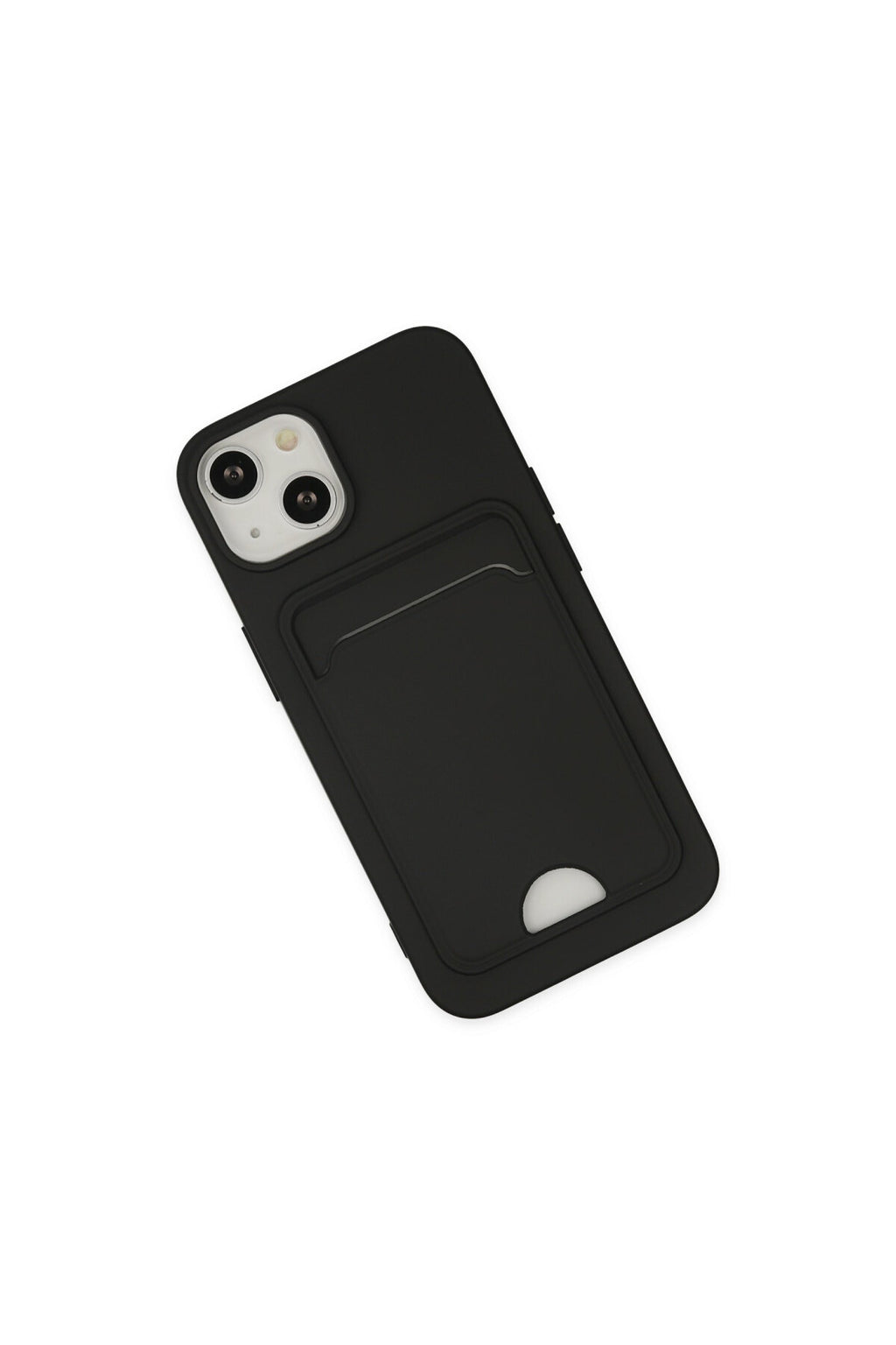 Apple iPhone 14 Plus Uyumlu Kılıf Kelvin Kartvizitli Silikon - Siyah