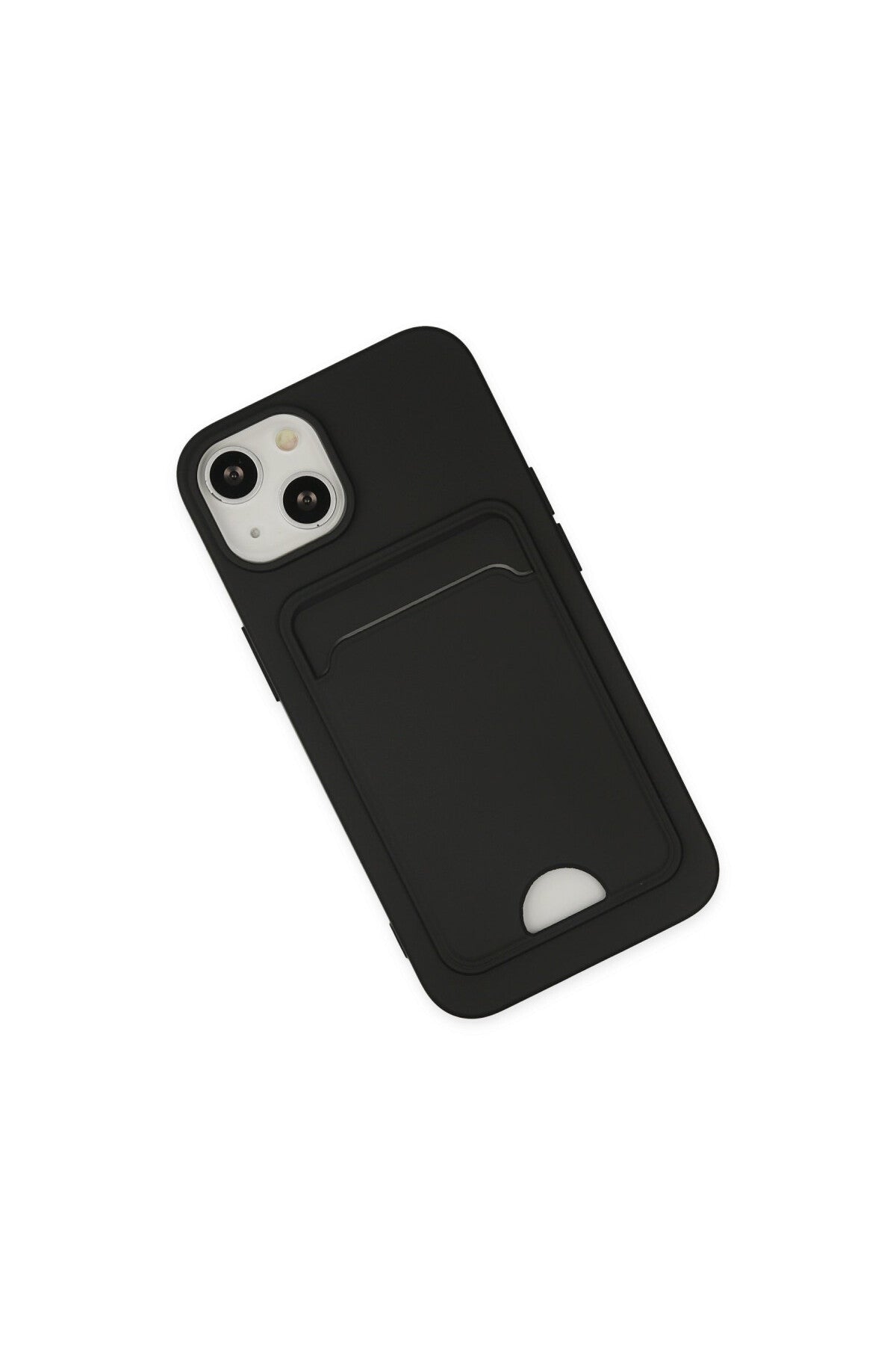 Apple iPhone 14 Plus Uyumlu Kılıf Kelvin Kartvizitli Silikon - Siyah
