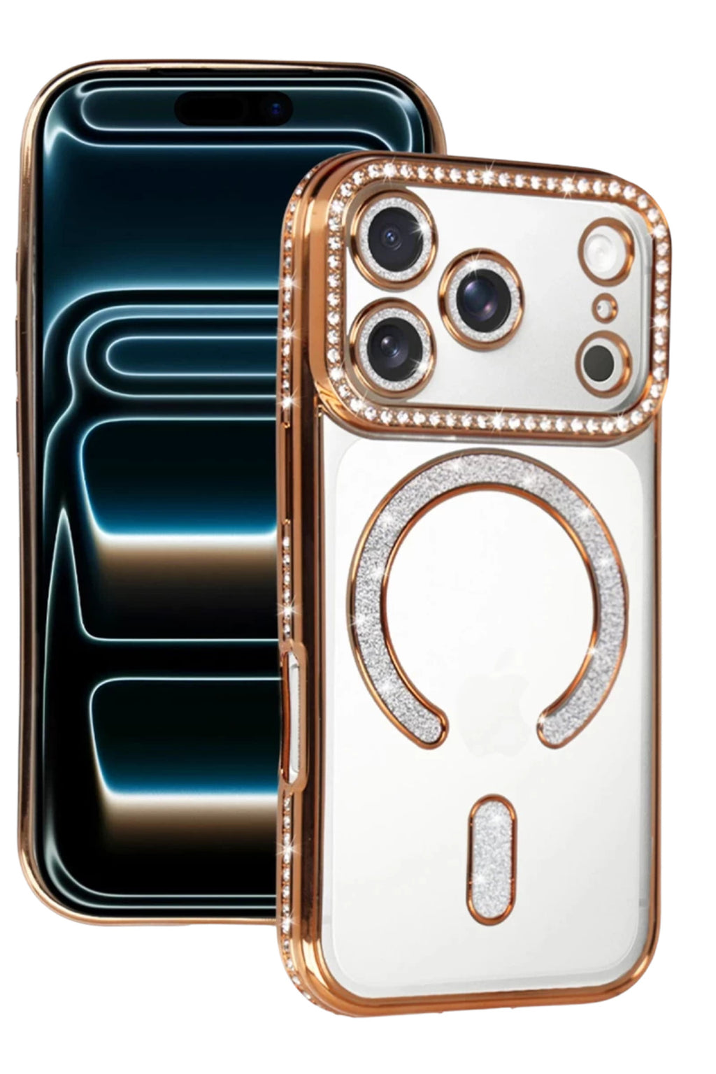 Apple iPhone 17 Pro Uyumlu Joke Simli Magneticsafe Kılıf - Turuncu