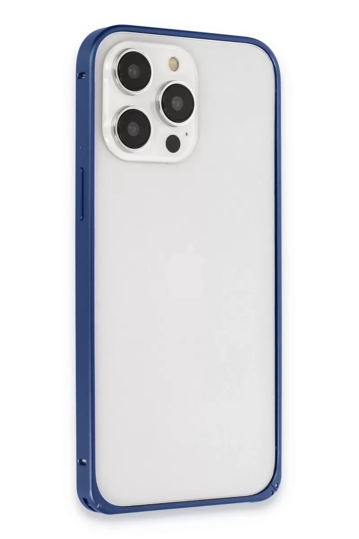 Joko Apple iPhone 15 Pro Max Uyumlu Metal Bumper Mat Kapak - Lacivert