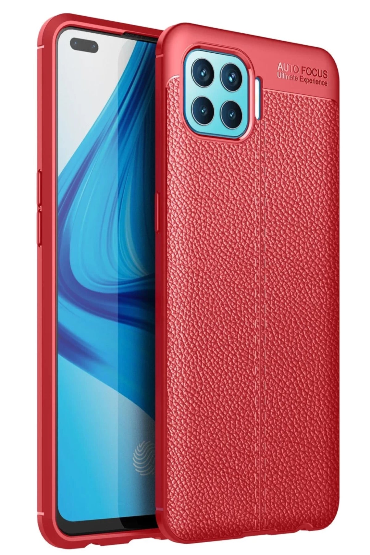 Oppo Reno 4 Lite Uyumlu Kılıf Auto Focus Kapak - Kırmızı