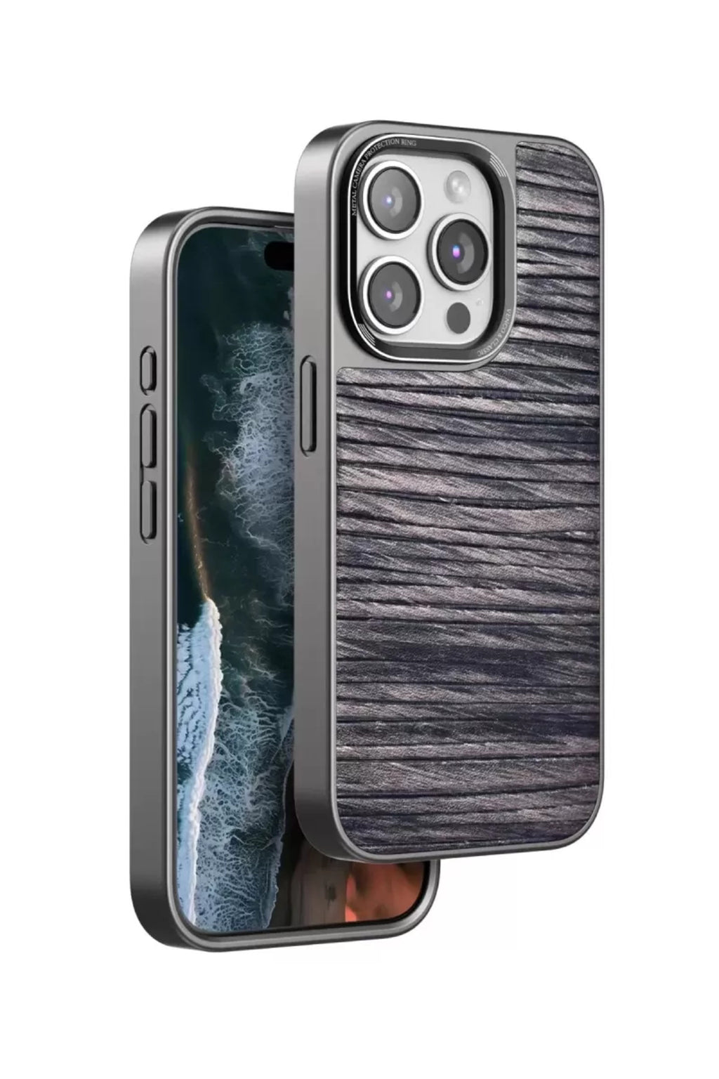 Venco Apple iPhone 14 Pro Max Uyumlu Wave Kapak - Kahverengi