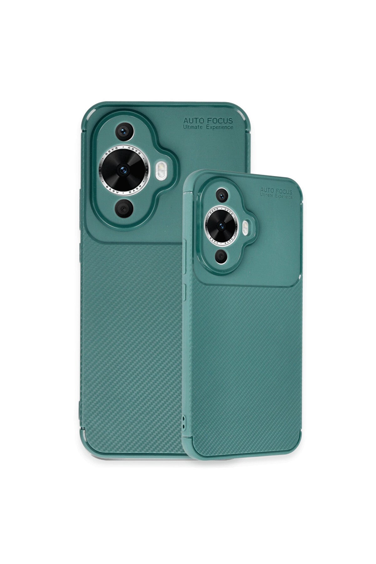 Huawei Nova 12S Uyumlu Kılıf Auto Focus Karbon Kapak - Koyu Yeşil