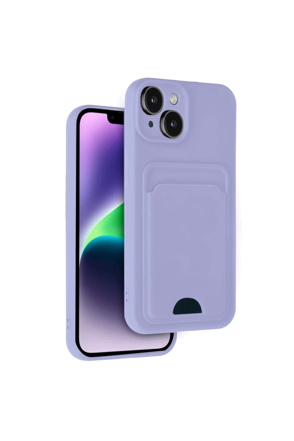 Apple iPhone 14 Uyumlu Kılıf Kelvin Kartvizitli Silikon - Lila