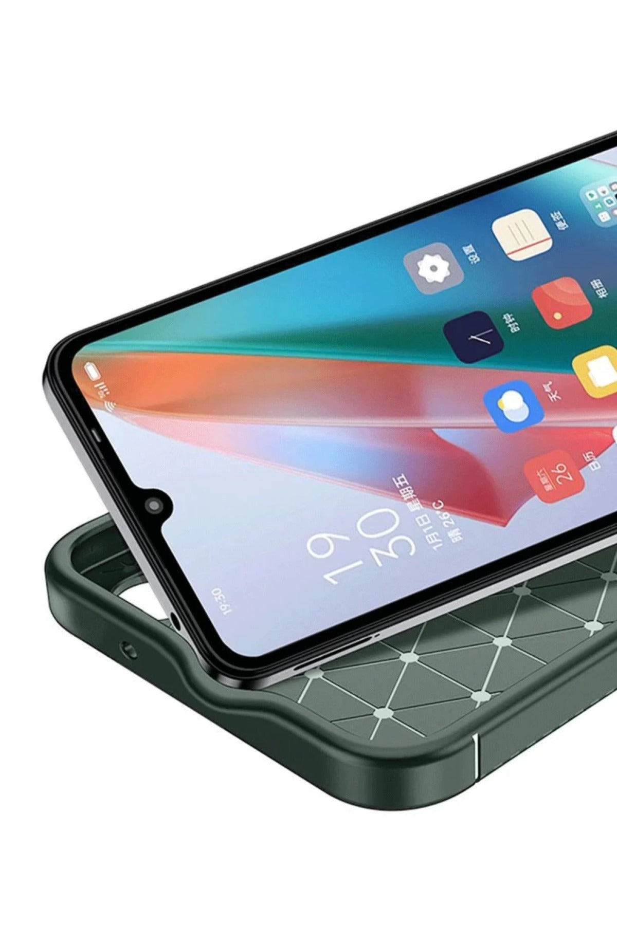 Realme C75 4G Uyumlu Auto Focus Karbon Kapak - Koyu Yeşil