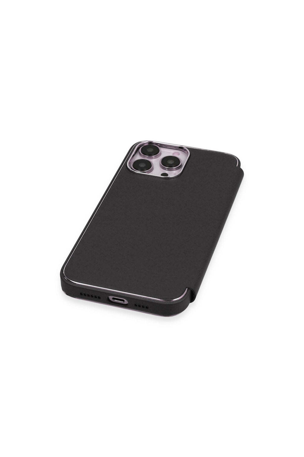 Apple iPhone 13 Pro Uyumlu Kılıf Dolpin Kapaklı - Siyah