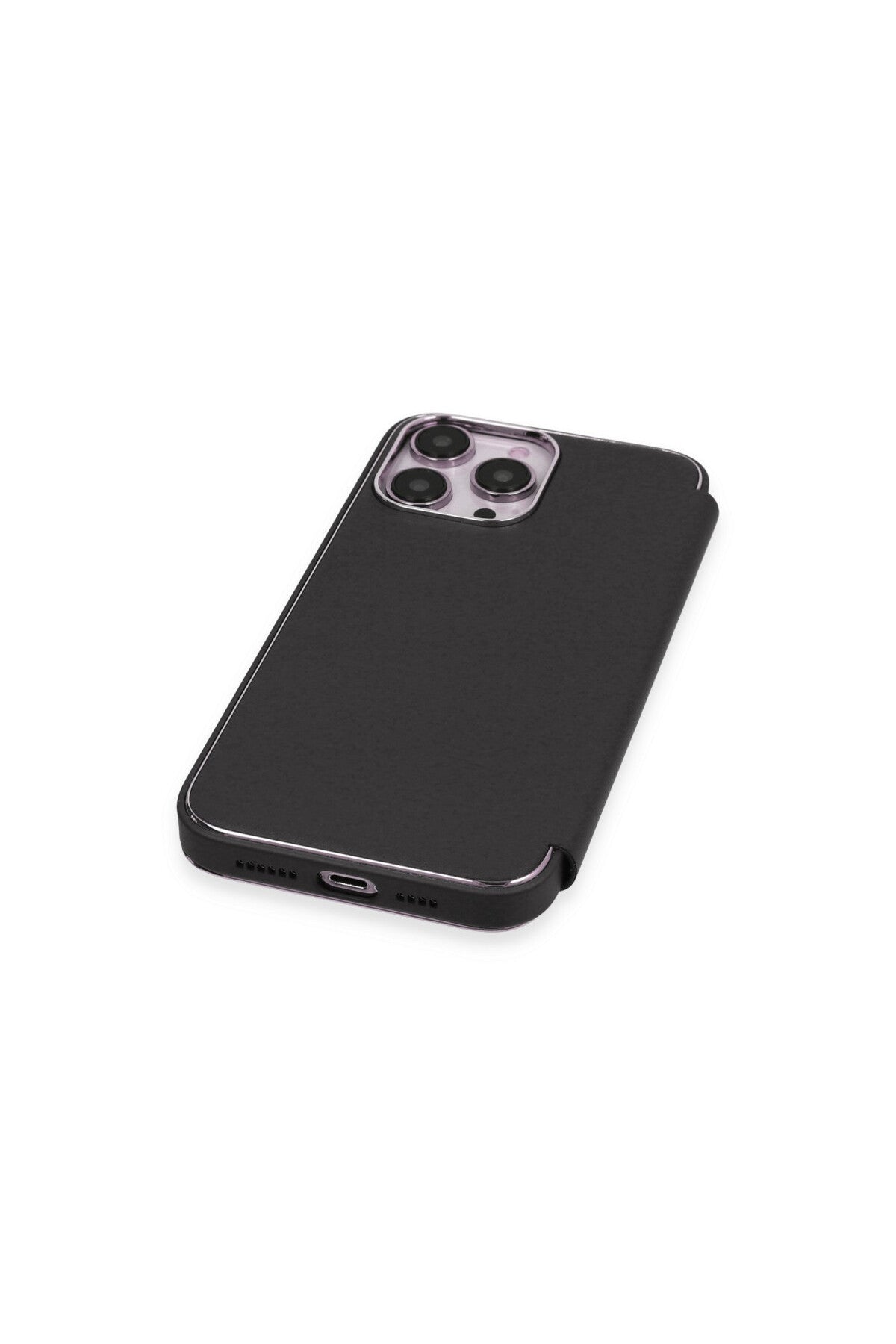 Apple iPhone 13 Pro Uyumlu Kılıf Dolpin Kapaklı - Siyah