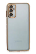 Samsung Galaxy M23 Uyumlu Kılıf Lensli Silikon - Gold