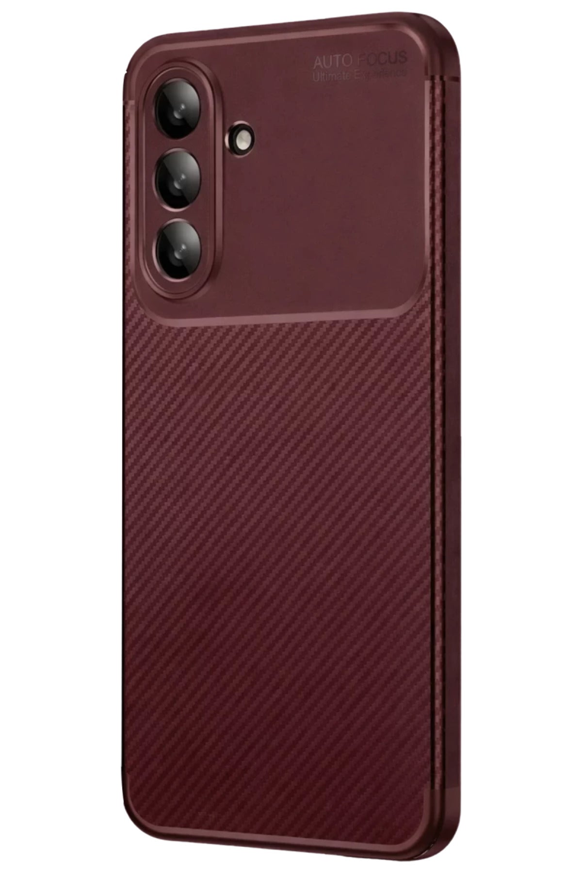 Samsung Galaxy A36 Uyumlu Kılıf Auto Focus Karbon Kapak - Bordo