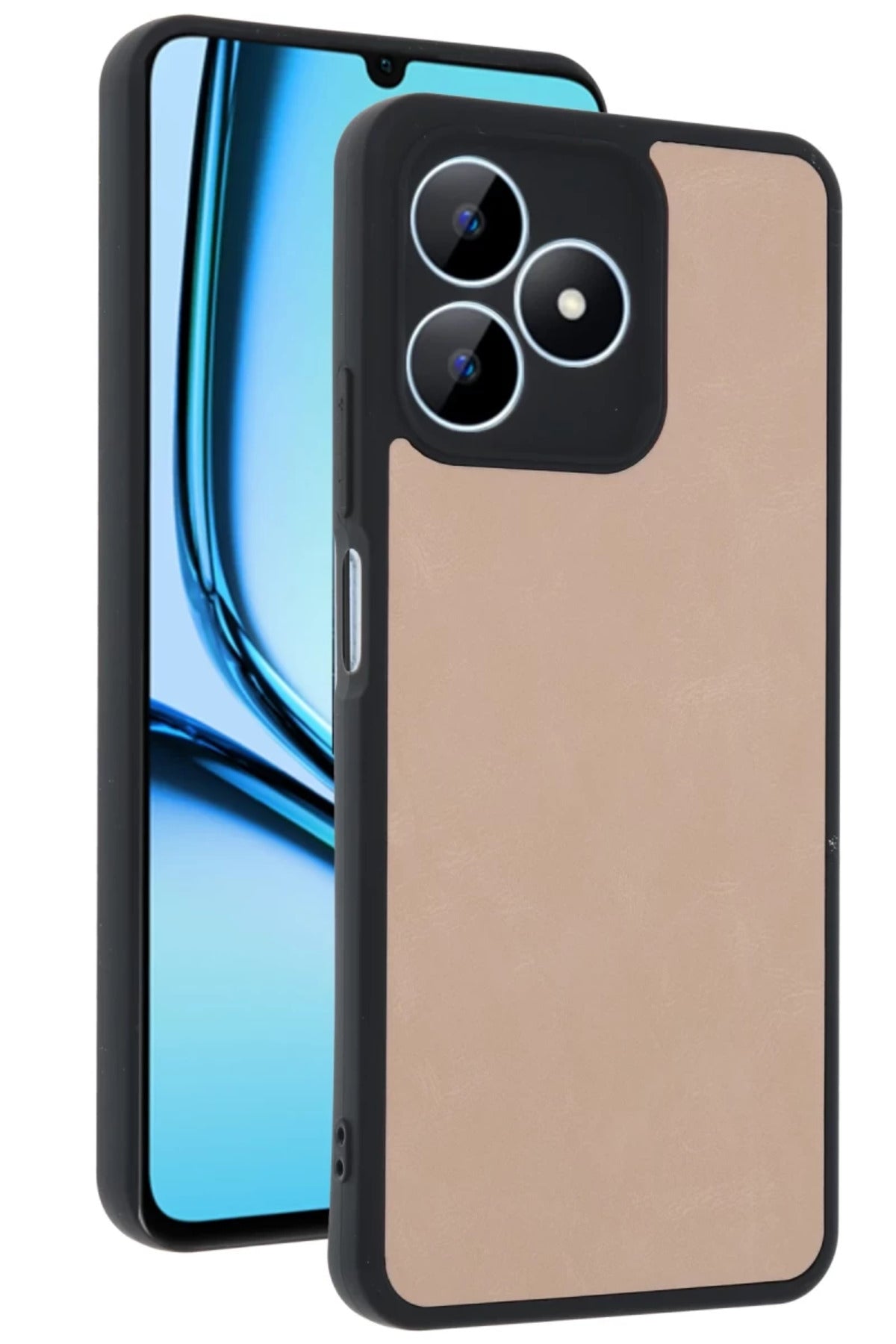 Realme Note 50 4G Uyumlu Kılıf Aras Deri Kapak - Pudra