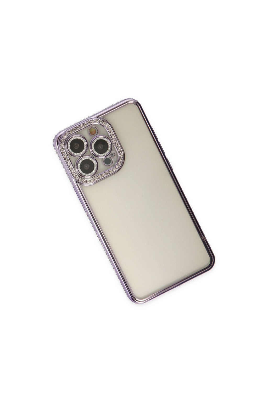 Apple iPhone 14 Pro Uyumlu Kılıf Joke Taşlı Silikon - Mor
