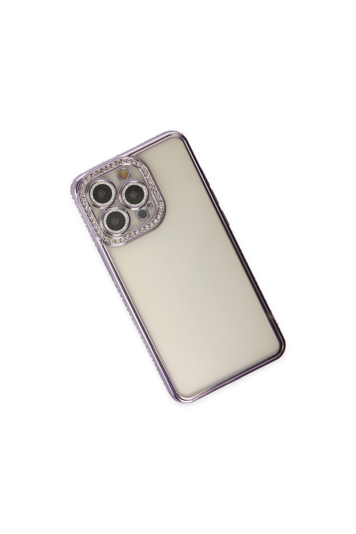 Apple iPhone 14 Pro Uyumlu Kılıf Joke Taşlı Silikon - Mor