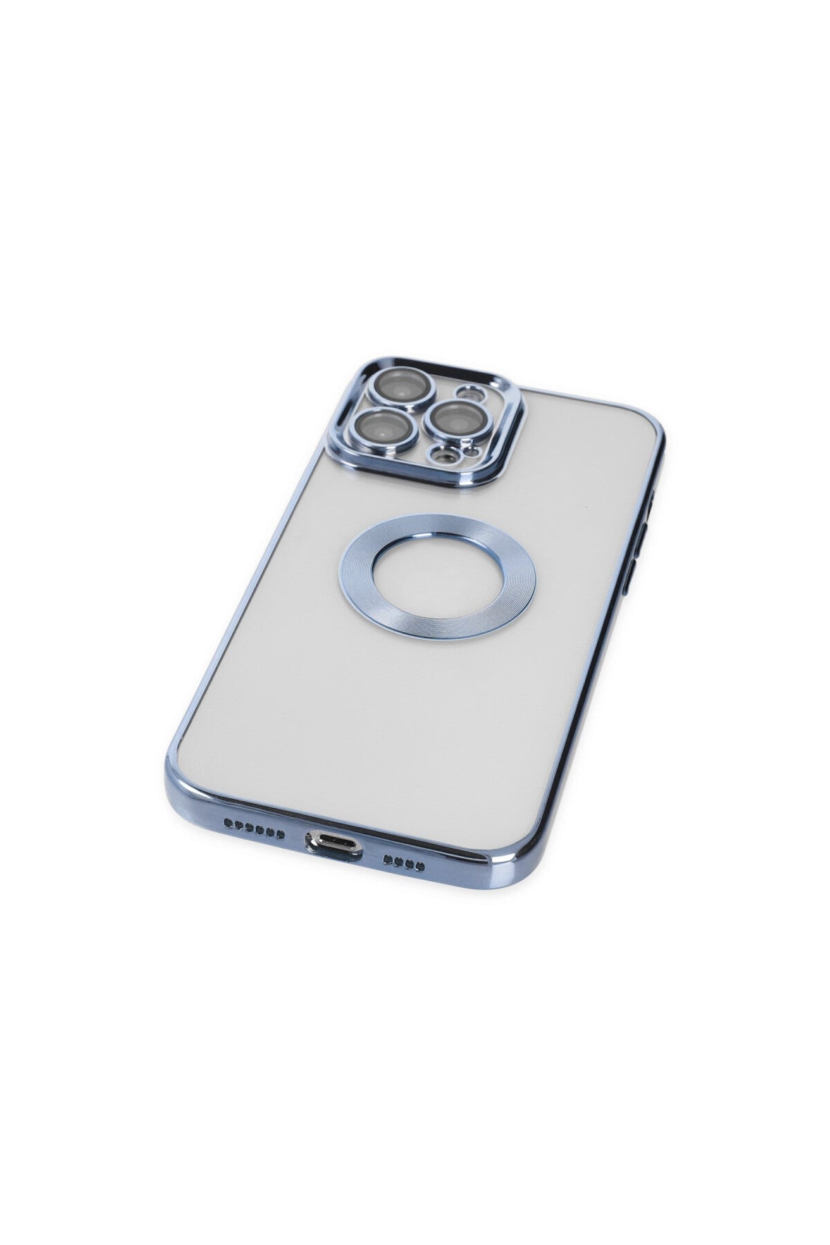 Apple iPhone 14 Pro Uyumlu Kılıf Slot Silikon - Sierra Blue