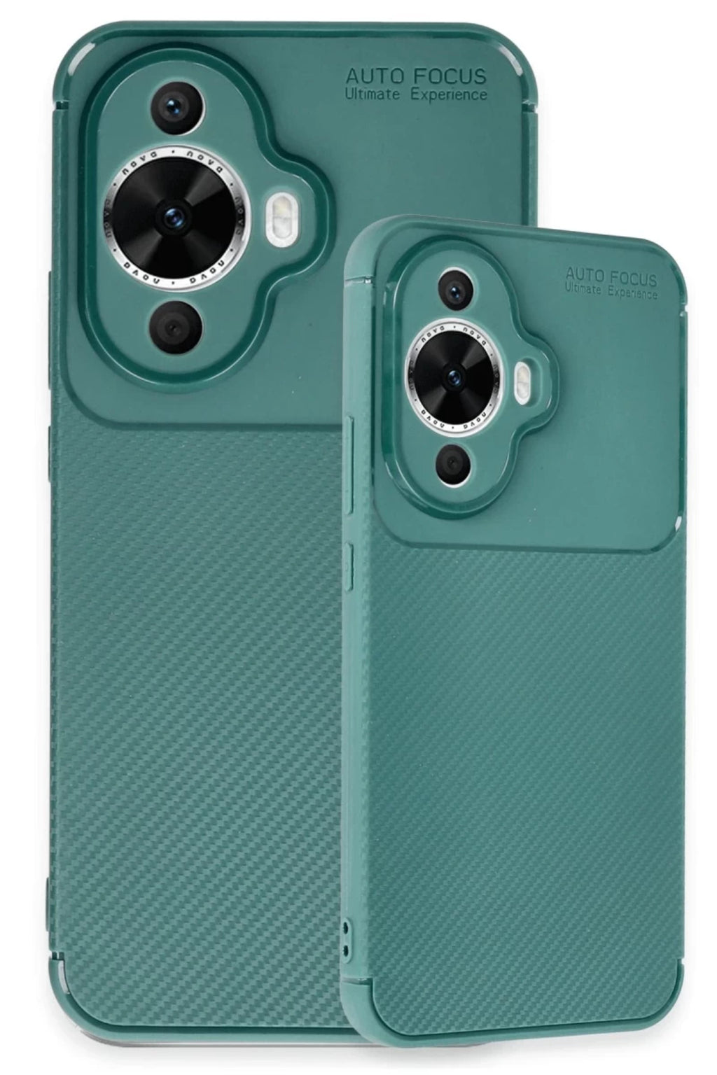 Huawei Nova 12S Uyumlu Kılıf Auto Focus Karbon Kapak - Koyu Yeşil