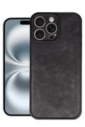 Apple iPhone 16 Pro Max Uyumlu Kılıf Aras Deri Kapak - Siyah