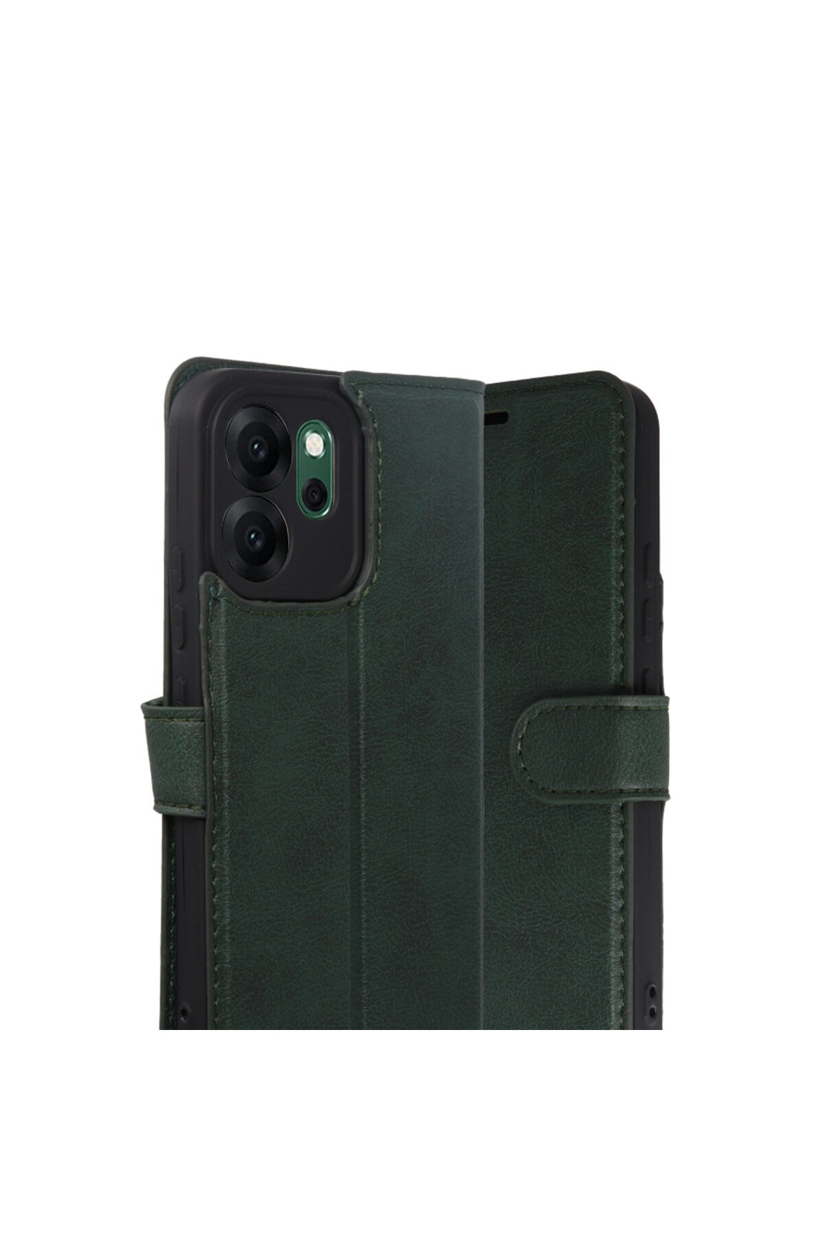 Oppo Reno 14F Uyumlu Trend S Plus Kapaklı Kılıf - Yeşil