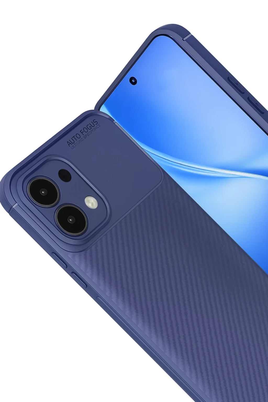 Oppo A6 Pro 4G Uyumlu Auto Focus Karbon Kapak - Lacivert