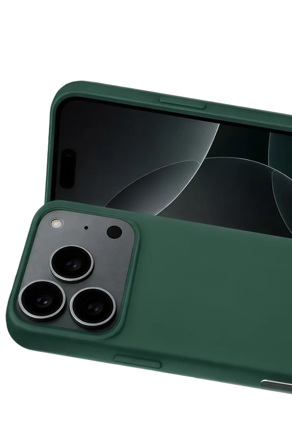 Apple iPhone 17 Pro Max Uyumlu Nano içi Kadife Silikon - Koyu Yeşil