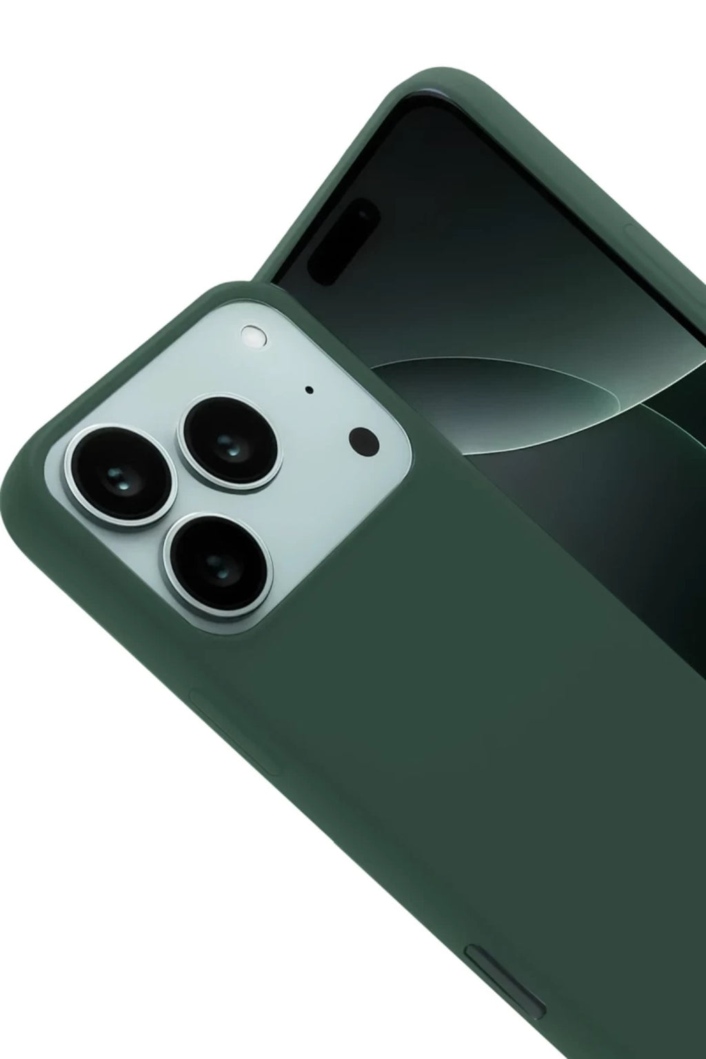 Apple iPhone 17 Pro Uyumlu Nano içi Kadife Silikon - Koyu Yeşil
