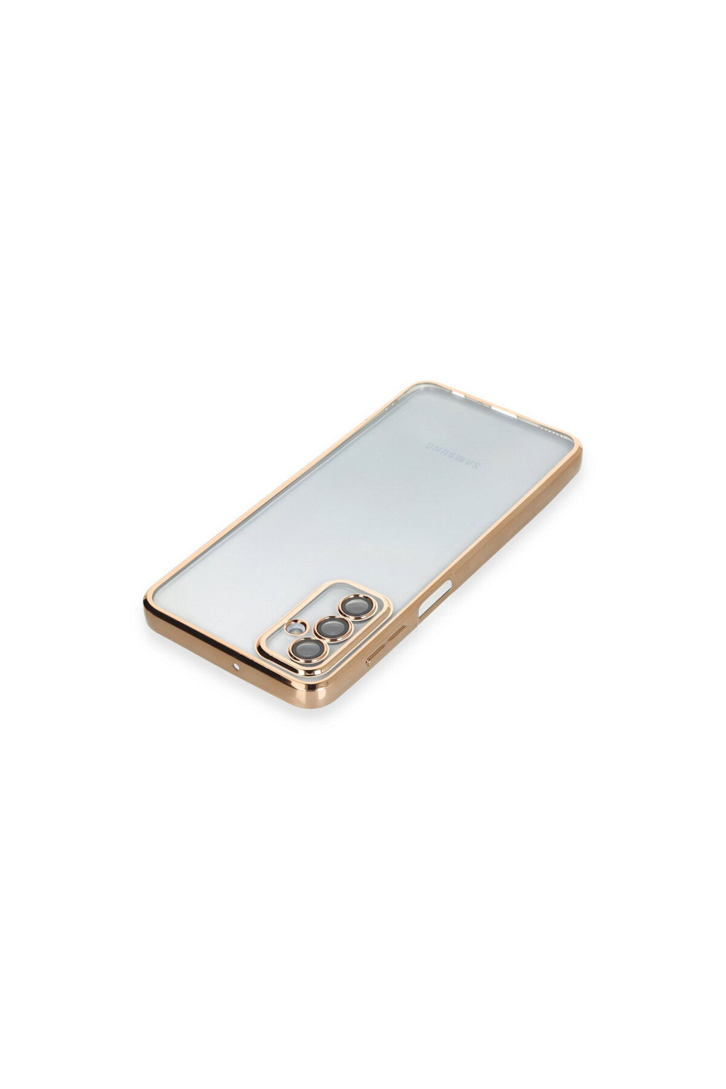 Samsung Galaxy M23 Uyumlu Kılıf Lensli Silikon - Gold