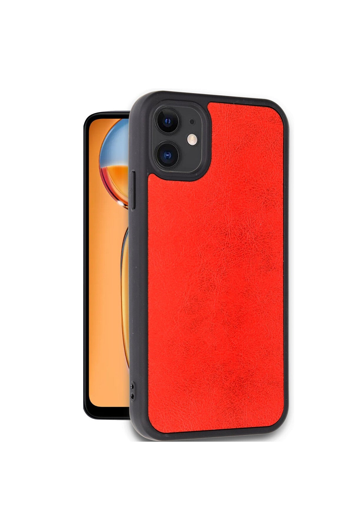 Apple iPhone 11 Uyumlu Kılıf Aras Deri Kapak - Kırmızı