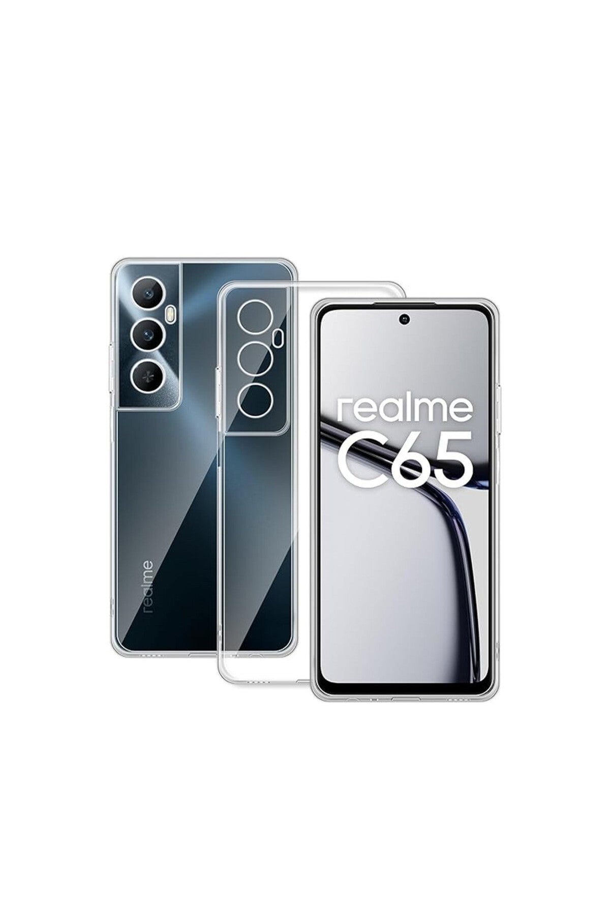 Realme C65 Uyumlu Kılıf Lüx Şeffaf Silikon