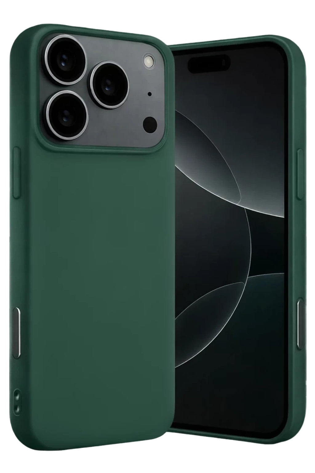 Apple iPhone 17 Pro Max Uyumlu Nano içi Kadife Silikon - Koyu Yeşil