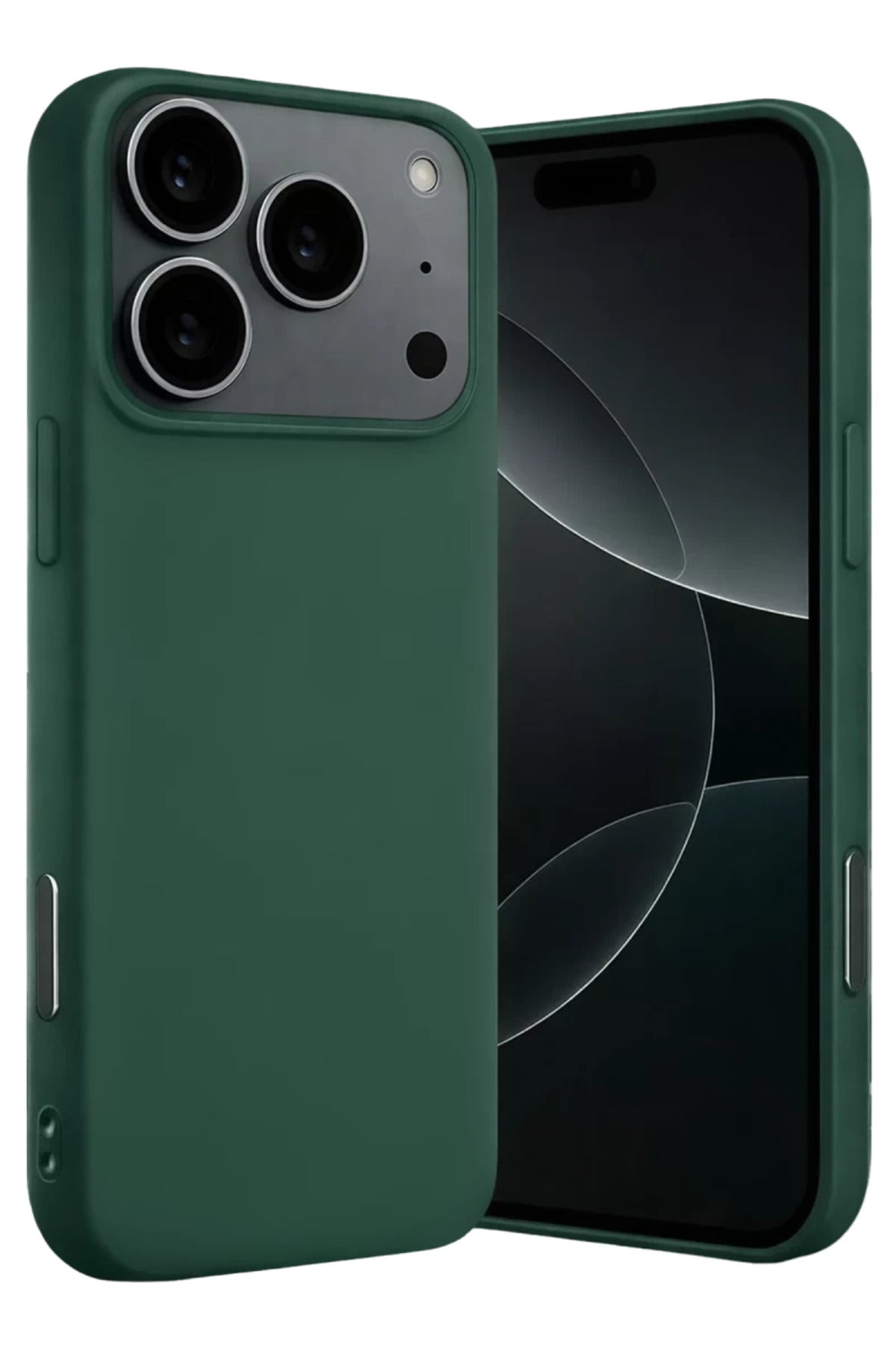 Apple iPhone 17 Pro Max Uyumlu Nano içi Kadife Silikon - Koyu Yeşil