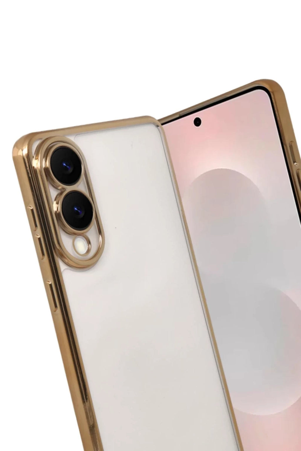 Samsung Galaxy S25 Uyumlu Edge Lensli Silikon - Gold