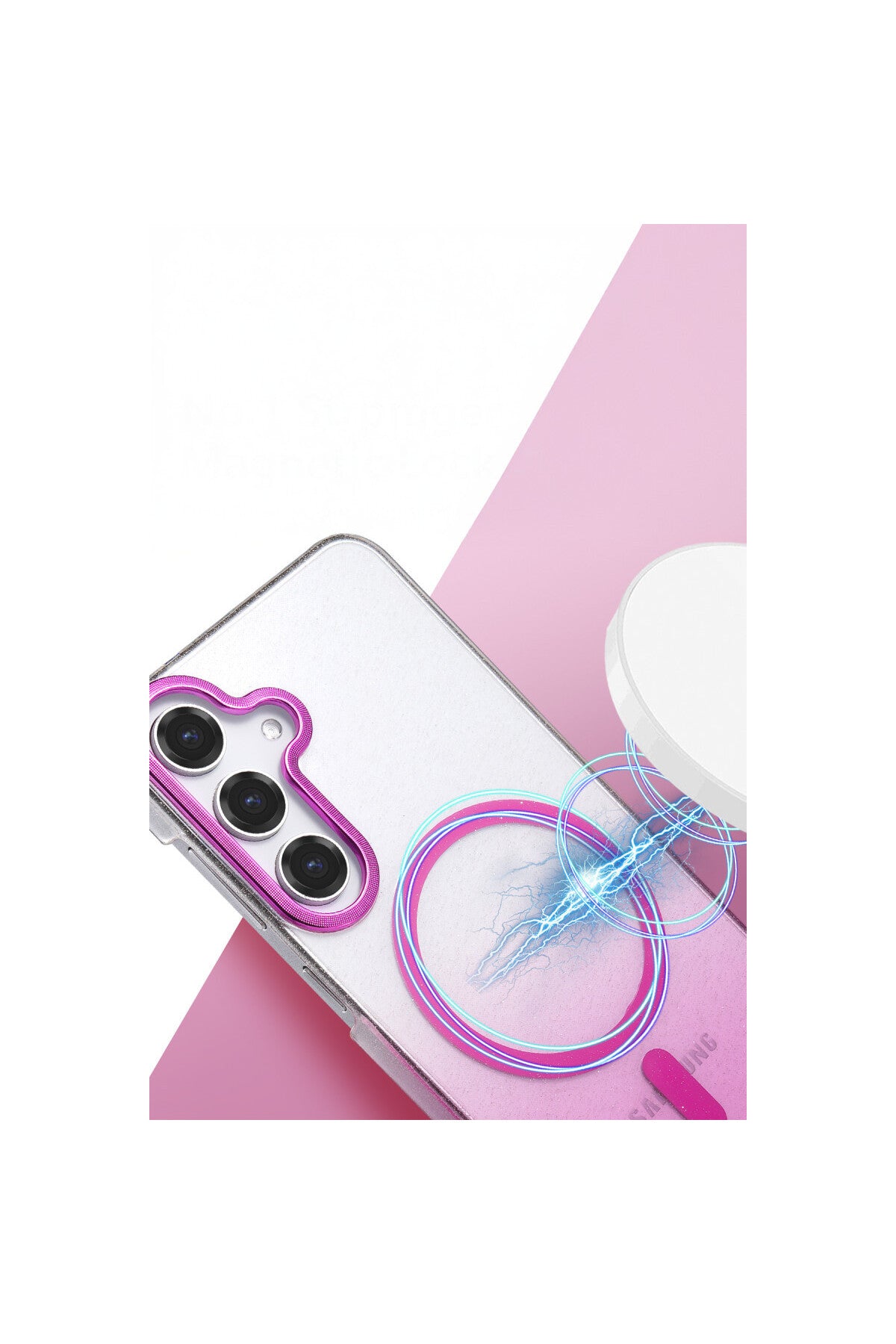 Samsung Galaxy S23 FE Uyumlu Glossy Magsafe Kapak - Mavi