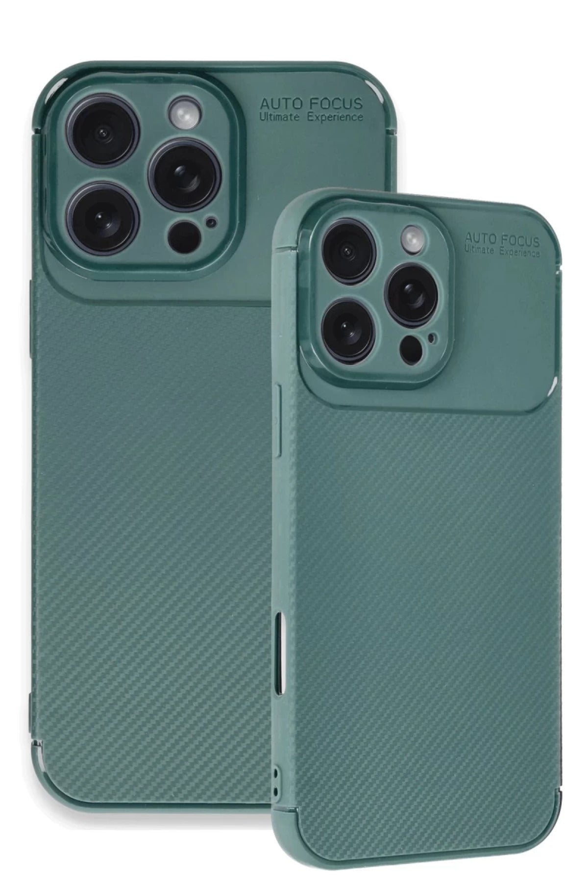 Apple iPhone 16 Pro Max Uyumlu Kılıf Auto Focus Karbon Kapak - Koyu Yeşil