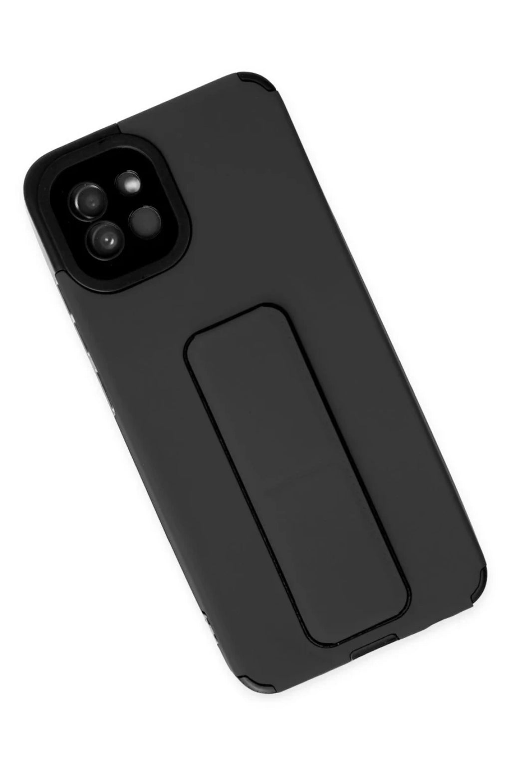 Samsung Galaxy A03 Uyumlu Kılıf Mega Standlı Silikon - Siyah