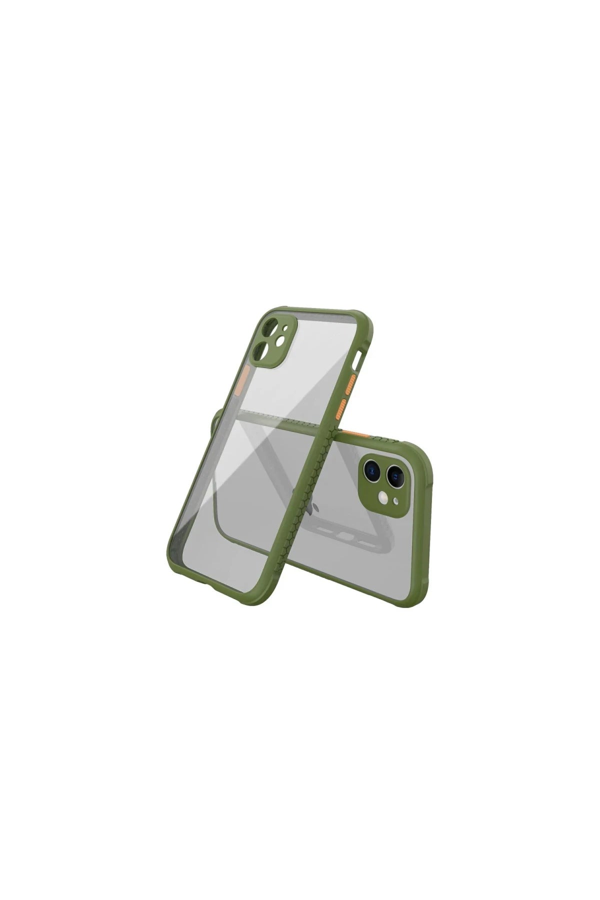Apple iPhone 12 Mini Uyumlu Kılıf Miami Şeffaf Silikon - Koyu Yeşil