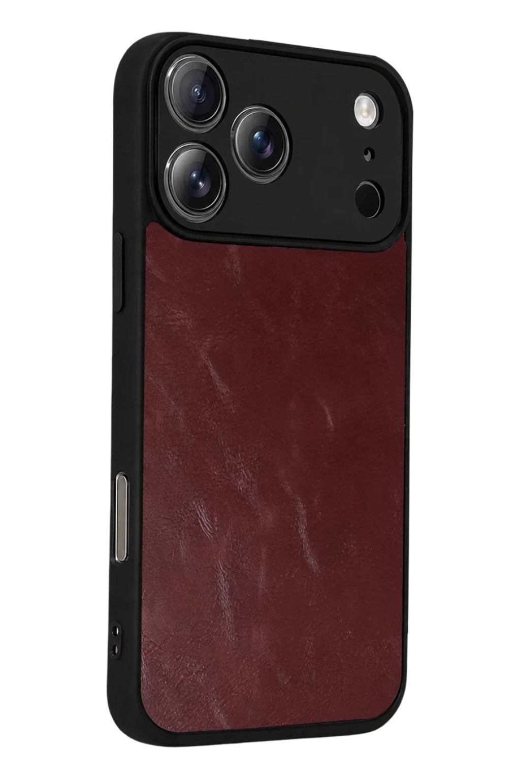 Apple iPhone 17 Pro Uyumlu Aras Deri Kapak - Bordo