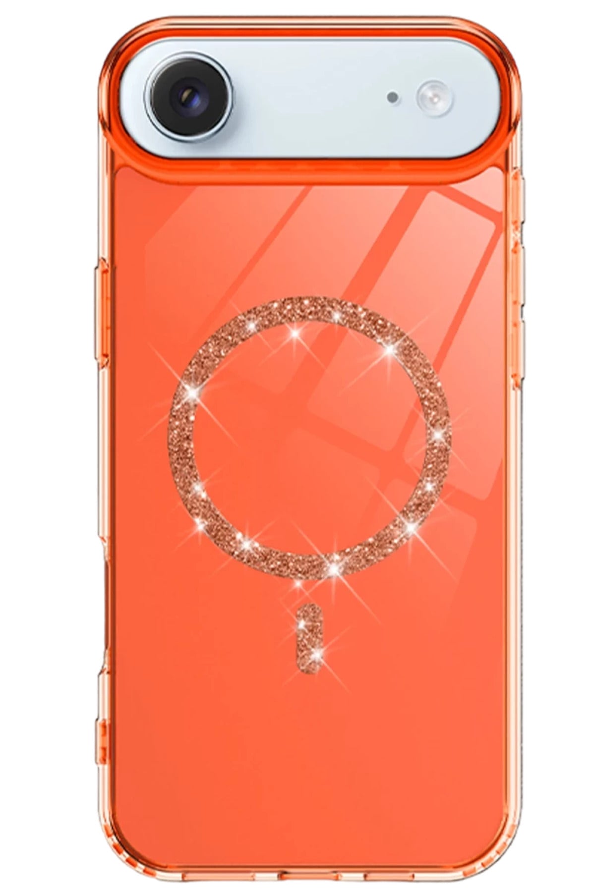 Apple iPhone 17 Air Uyumlu Live Diamond Magsafe Kapak - Turuncu
