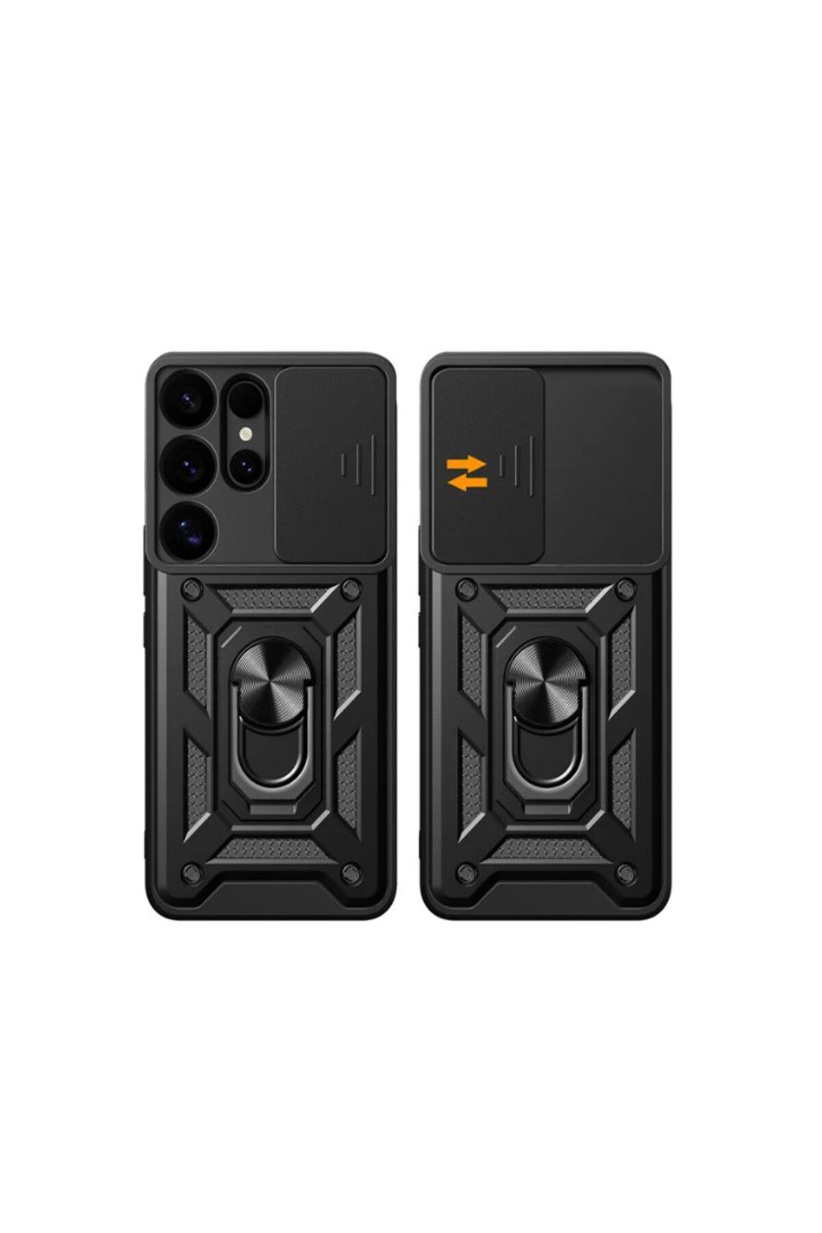 Samsung Galaxy S25 Ultra Uyumlu Kılıf Pars Lens Yüzüklü Silikon - Yeşil