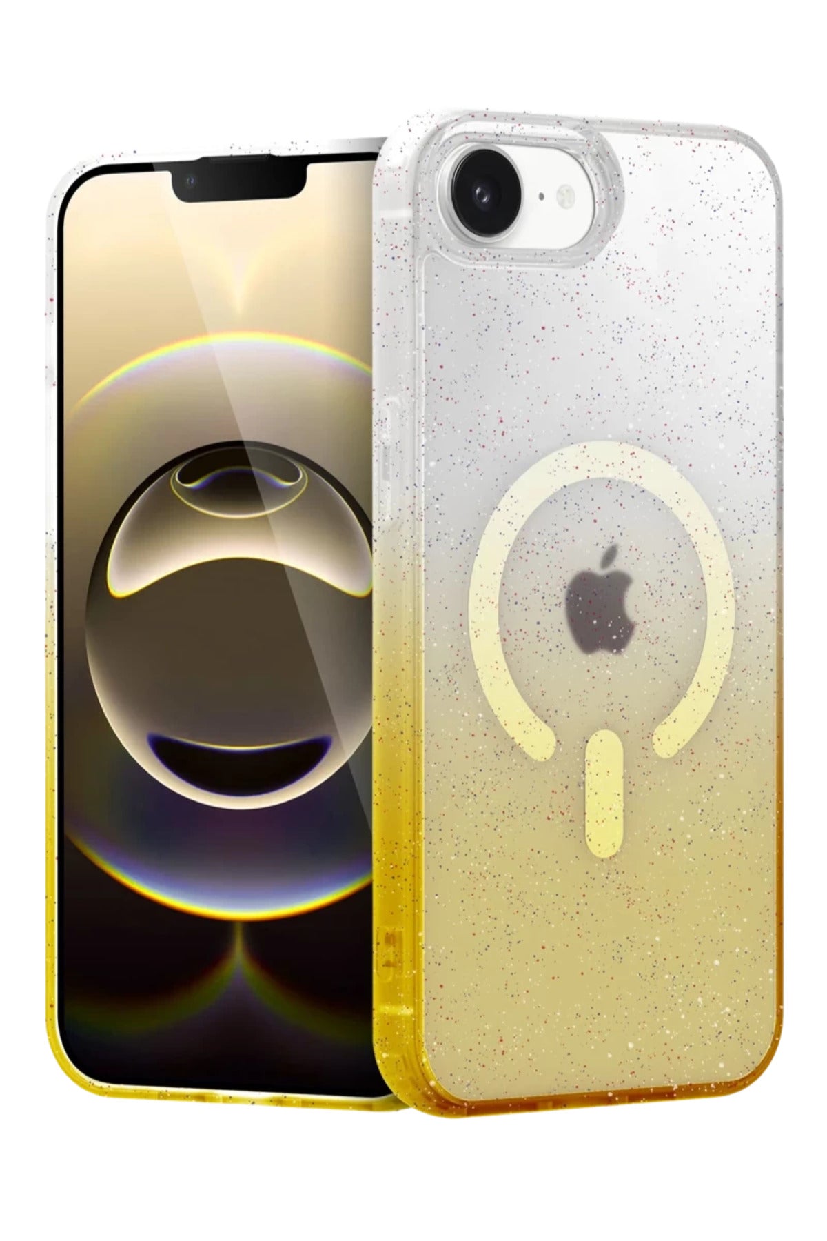 Apple iPhone 16E Uyumlu Pummel Shiny Magsafe Kapak - Gold
