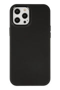 Apple iPhone 12 Pro Max Uyumlu Kılıf Asya Deri Silikon - Siyah