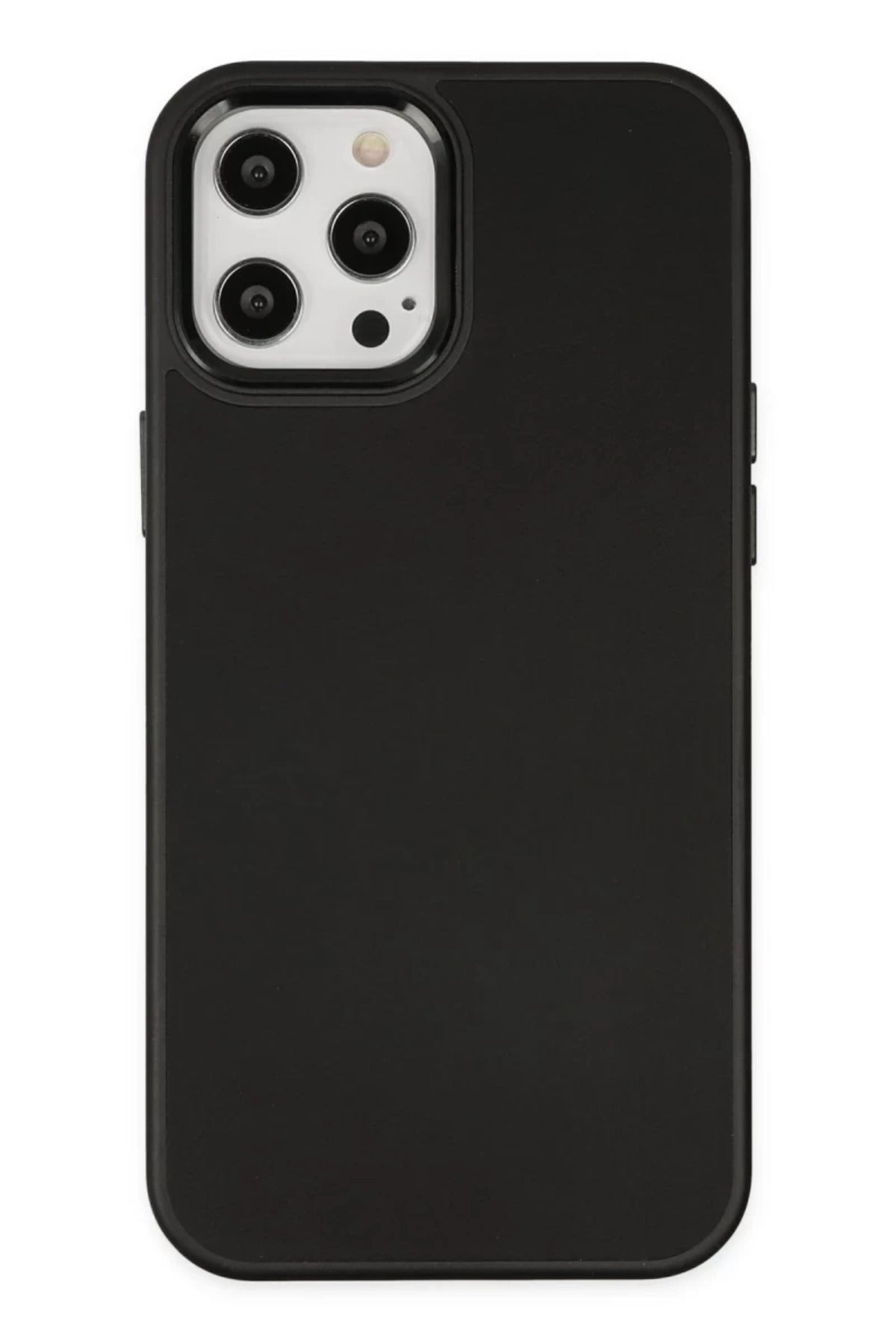 Apple iPhone 12 Pro Max Uyumlu Kılıf Asya Deri Silikon - Siyah
