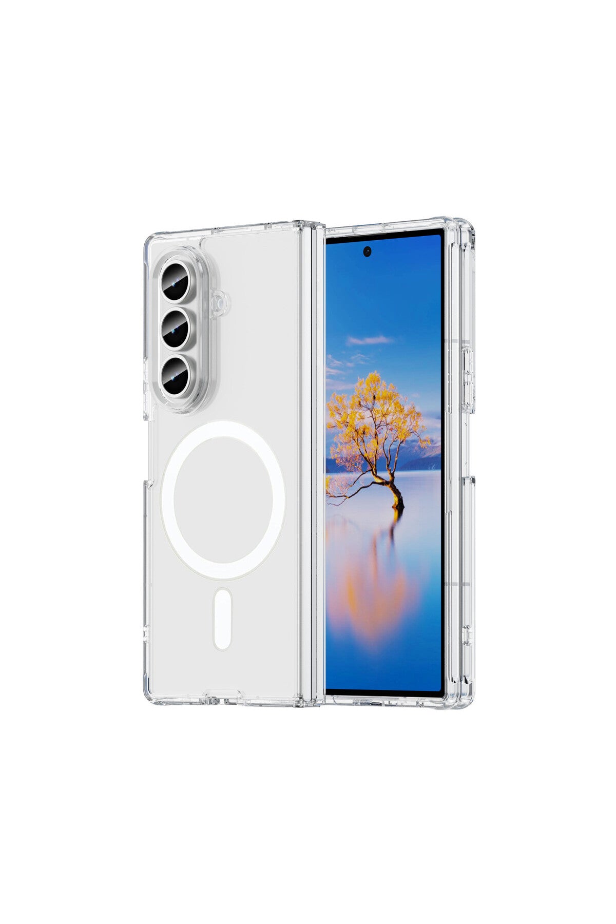 Samsung Galaxy Z Fold 7 Kılıf Magneticsafe Şeffaf Silikon - Şeffaf