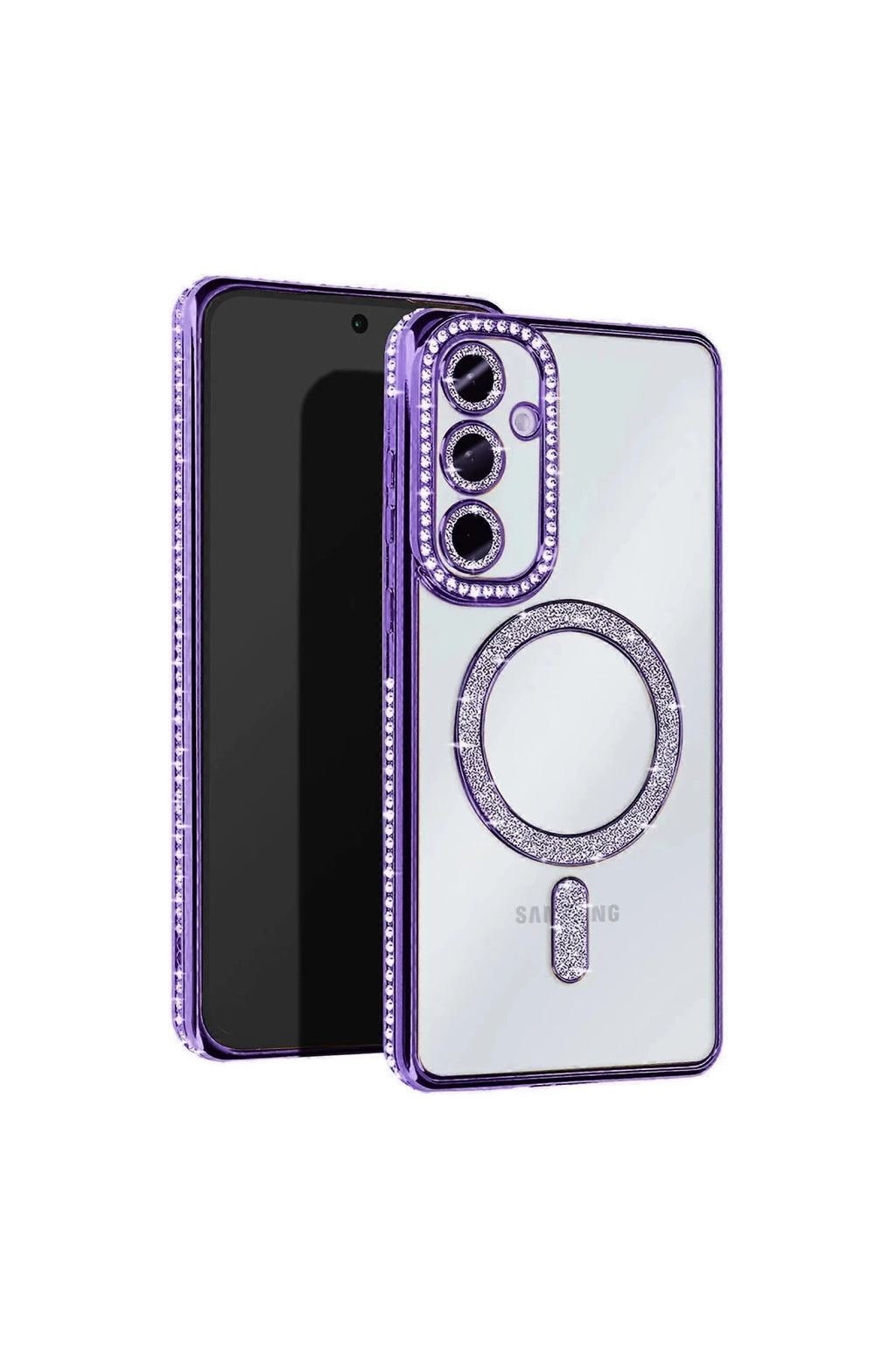Samsung Galaxy A56 Uyumlu Joke Simli Magneticsafe Kılıf - Derin Mor