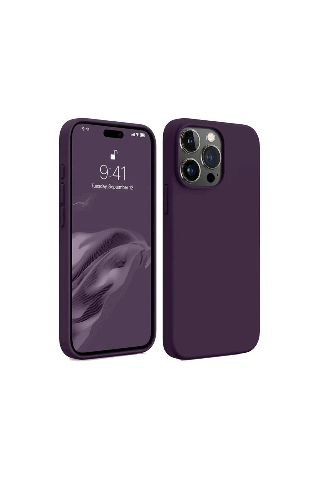 Apple iPhone 15 Pro Max Uyumlu Kılıf First Silikon - Mürdüm