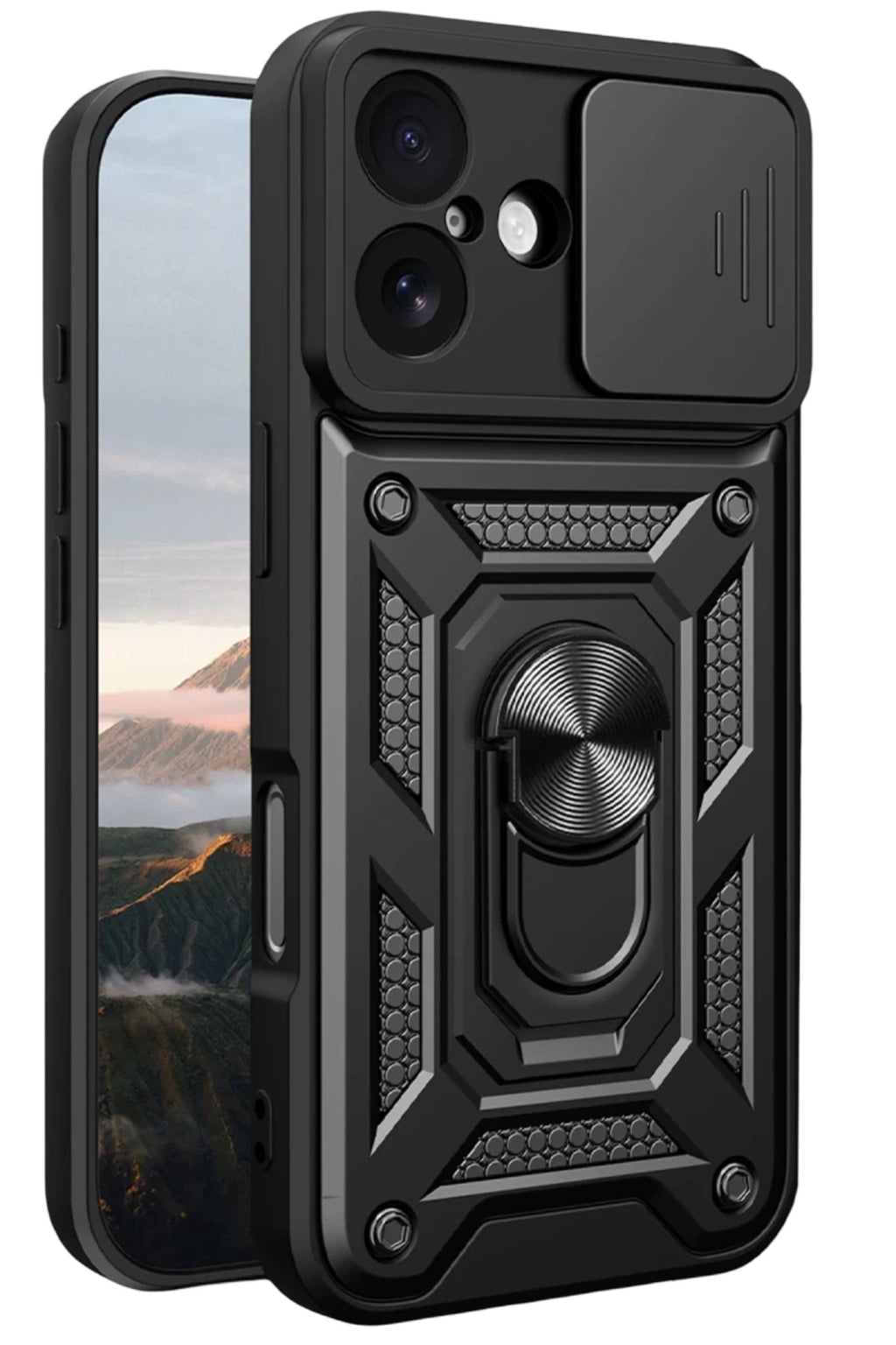 Apple iPhone 17 Uyumlu Pars Lens Yüzüklü Silikon - Siyah