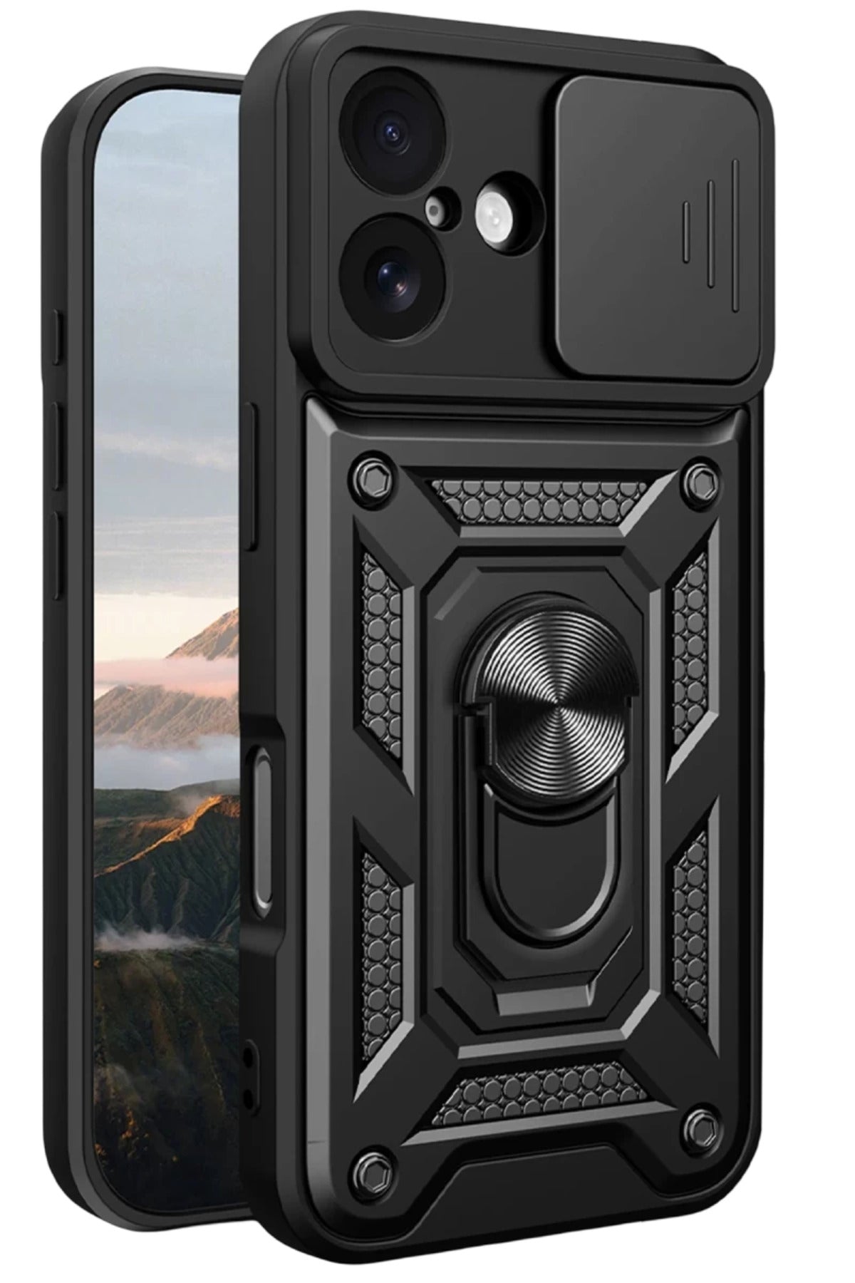 Apple iPhone 17 Uyumlu Pars Lens Yüzüklü Silikon - Siyah