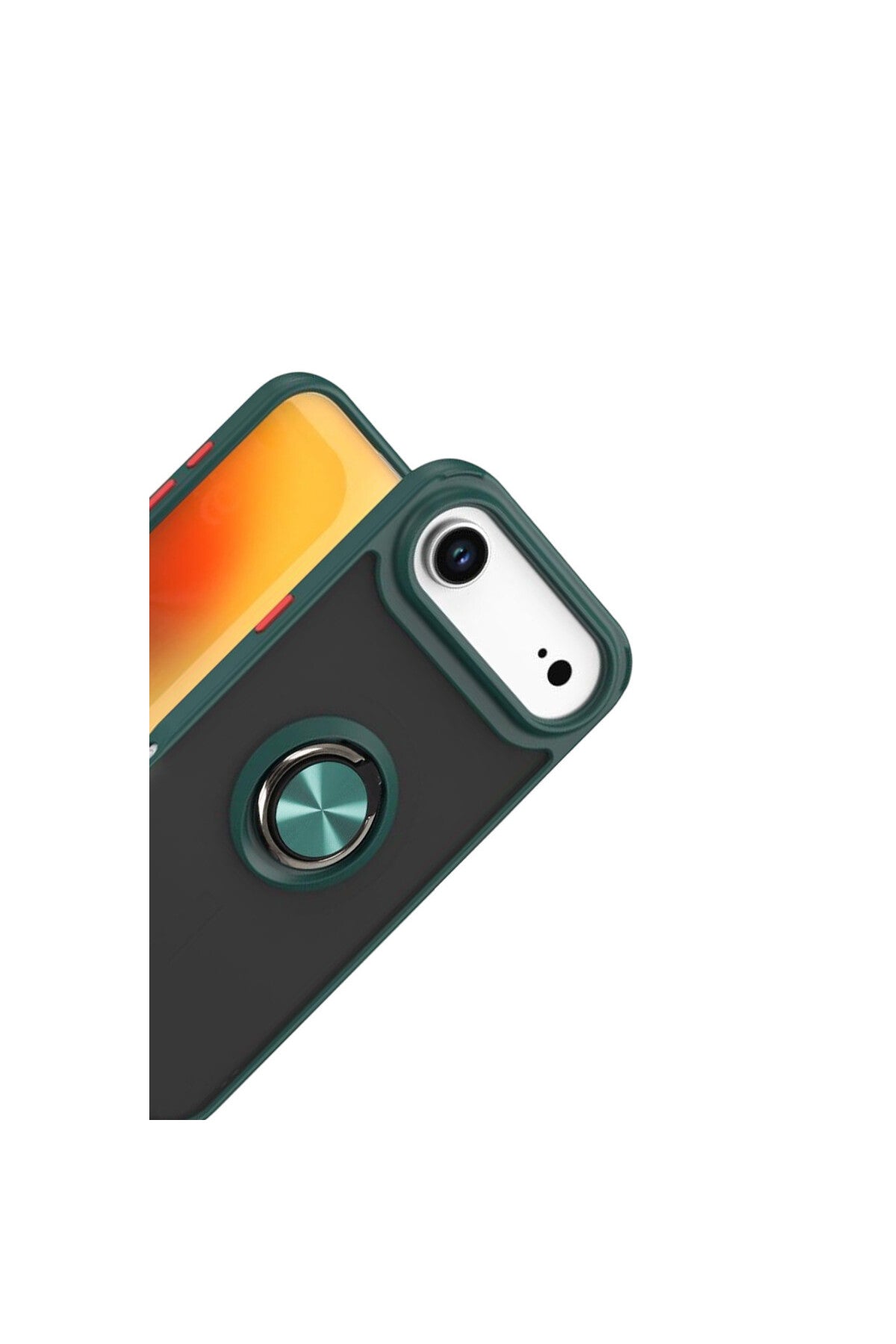 Apple iPhone 17 Air Uyumlu Montreal Yüzüklü Silikon Kapak - Yeşil