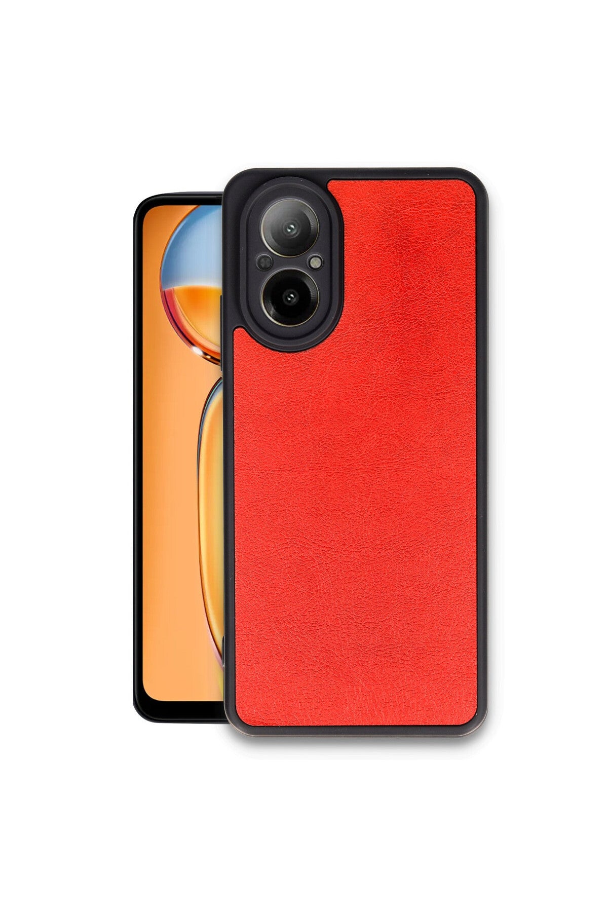 Realme 12 Lite Uyumlu Kılıf Aras Deri Kapak - Kırmızı