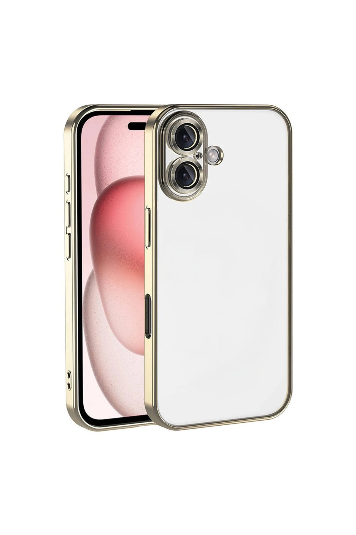 Apple iPhone 17 Uyumlu Lensli Silikon - Gold