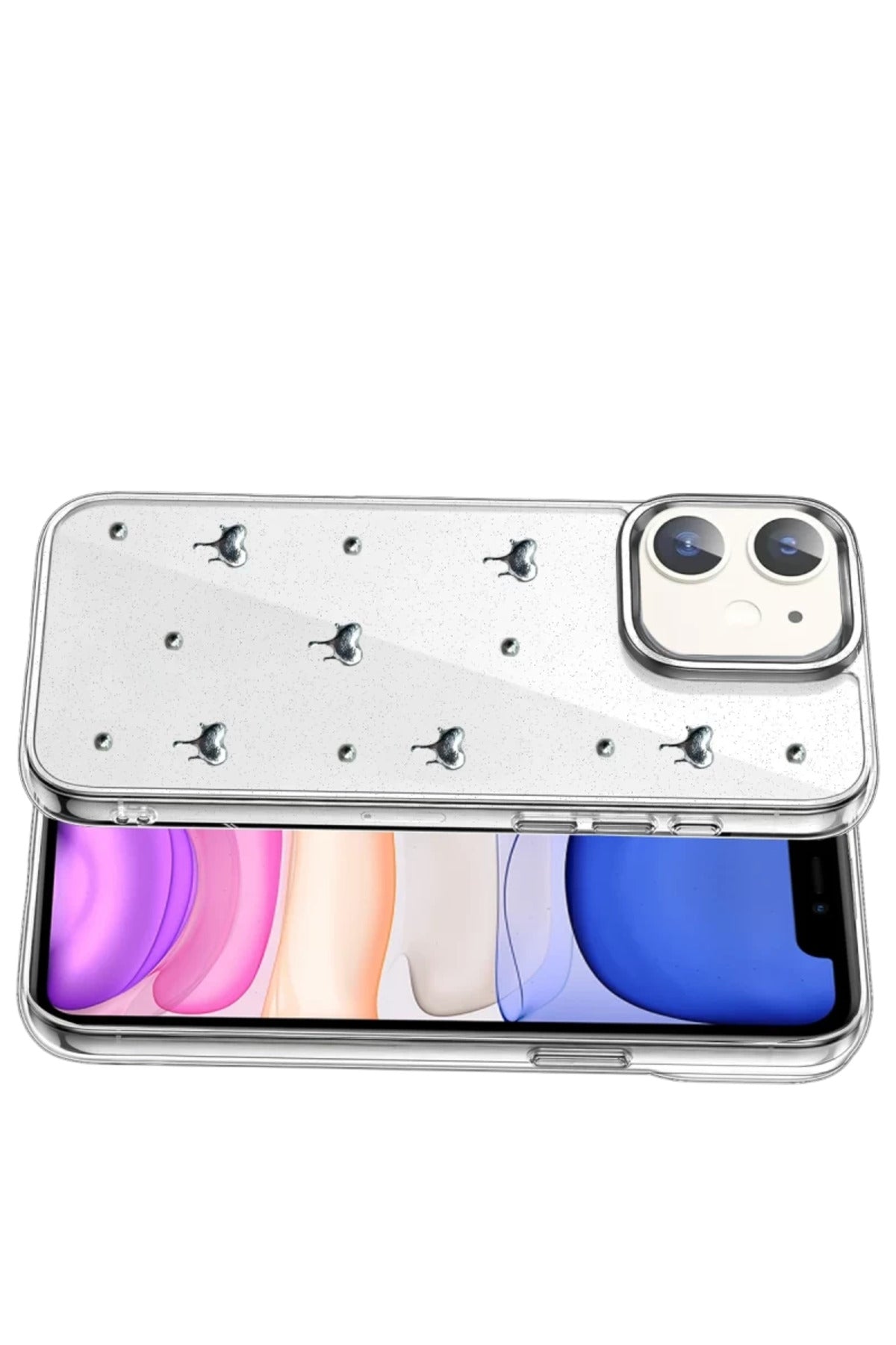 Apple iPhone 12 Uyumlu Fiyonk Desenli Kapak - Desen 1