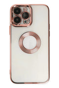 Apple iPhone 14 Pro Max Uyumlu Kılıf Slot Silikon - Rose Gold