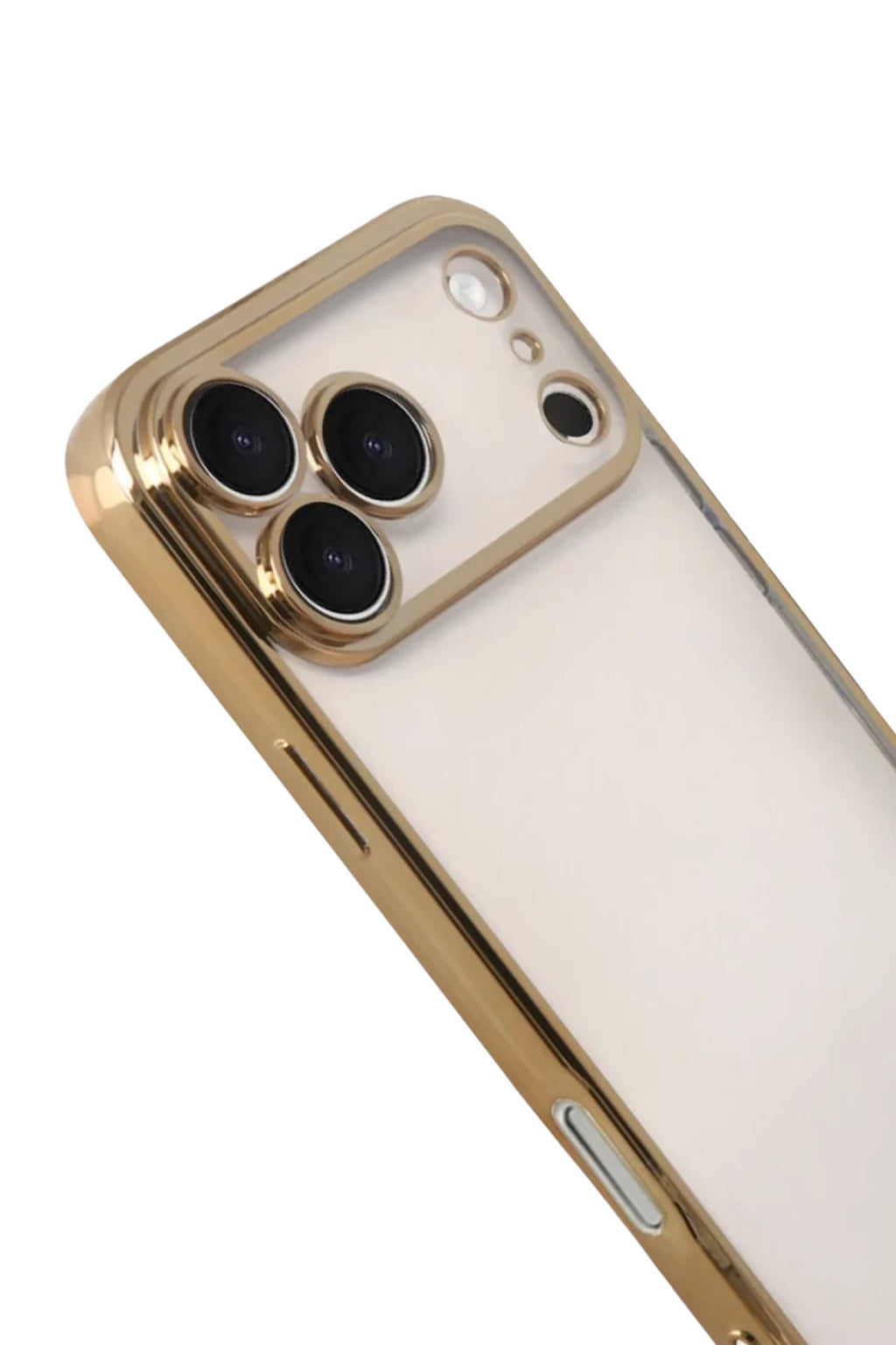 Apple iPhone 17 Pro Max Uyumlu Lensli Silikon - Gold